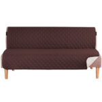 Protector de sofá cama café-beige acolchado