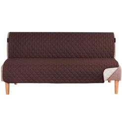 Protector de sofá cama café-beige acolchado