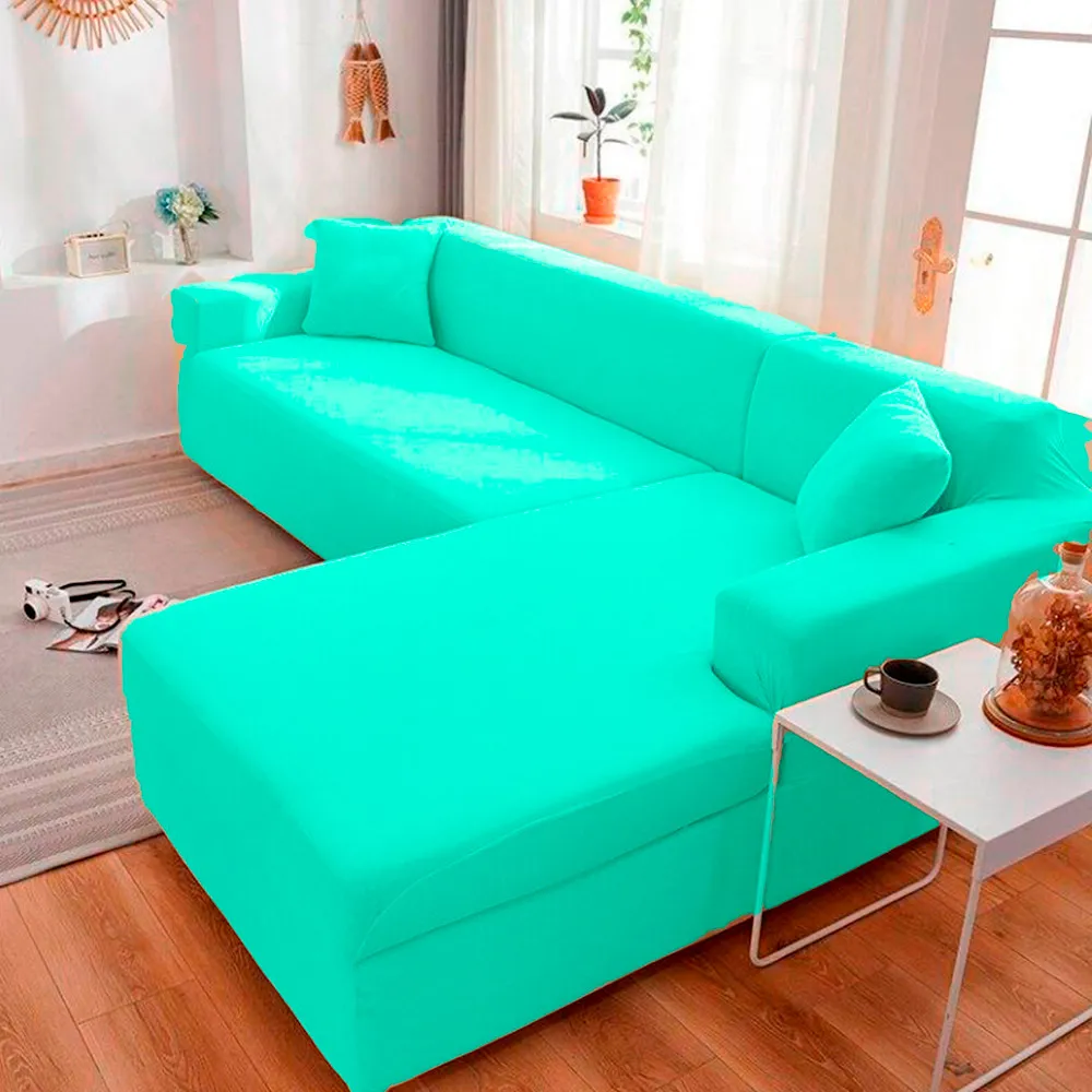 Protector de sof premium verde menta en L Casa LiLe