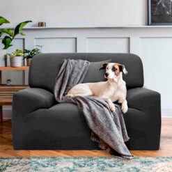 Protector de sofá premium gris un (1) puesto