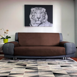 Protector de sofá café/beige doble faz