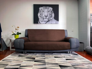 Protector de sofá café/beige doble faz