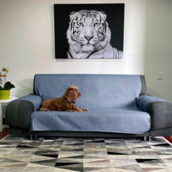 Protector de sofá gris/azul claro doble faz