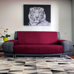 Protector de sofá vinotinto/café doble faz