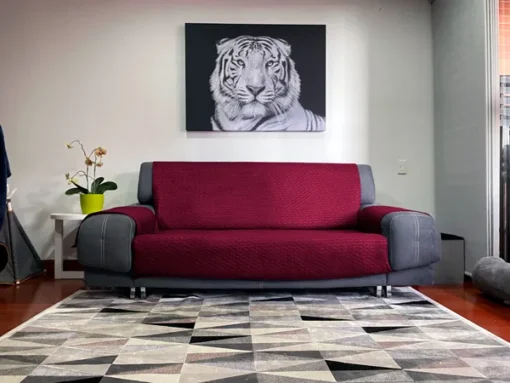 Protector de sof vinotinto/caf doble faz Casa LiLe