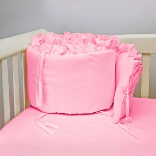 Combo Dulces Sue os Peque n Rosado Set Completo de Cuna con Bumper + Juego de S banas + Almohada + Cojines + Protector Antifluido Casa LiLe