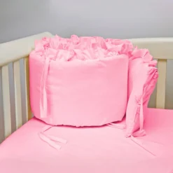 Bumper para cuna rosado con boleros Tipo B (Con Imperfecciones) Casa LiLe