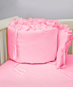 Bumper para cuna rosado con boleros