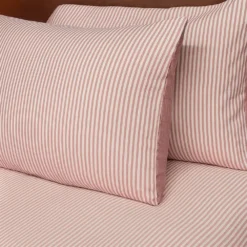 Juego de Duvet Cati nico Rojo Raya Delgada Casa LiLe