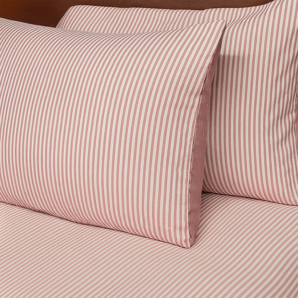 Juego de Duvet Catiónico Rojo Raya Delgada - Imagen 4