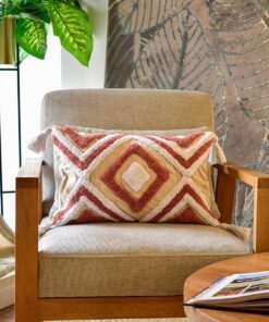 Alternative view of Cojín Decorativo Rustic Rectangular Terracota