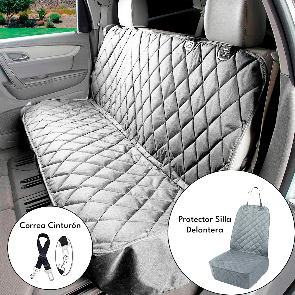 Combo protector silla de carro trasera + delantera gris Casa LiLe