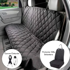 Combo protector silla de carro trasera + delantera negro Casa LiLe