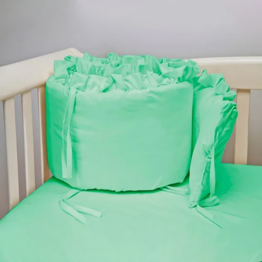 Combo Dulces Sue os Peque n Verde Set Completo de Cuna con Bumper + Juego de S banas + Almohada + Cojines + Protector Antifluido Casa LiLe