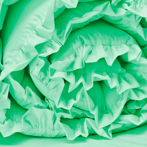 Bumper para cuna verde con boleros