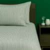 Juego de Duvet Catiónico Verde Raya Delgada