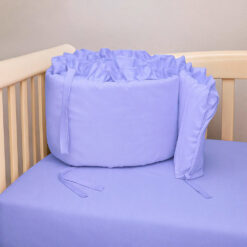 Bumper para cuna azul con boleros