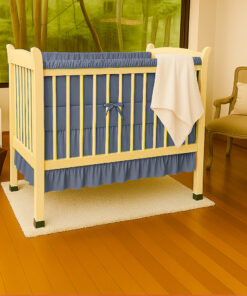 Bumper para cuna azul con boleros