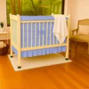 Bumper para cuna azul con boleros Casa LiLe