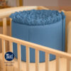 Bumper para cuna azul con boleros
