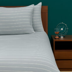 Juego de Duvet Jacquard Azul Línea