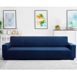 Protector de sofá azul oscuro premuim cuatro (4) puestos ajustable