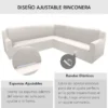 Funda ajustable para rinconera beige Casa LiLe