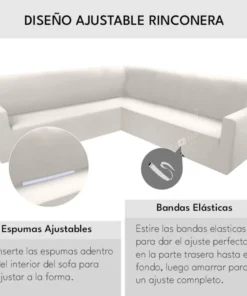 Alternative view of Funda ajustable para rinconera beige