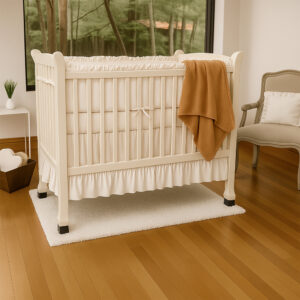 Bumper para cuna blanco con boleros