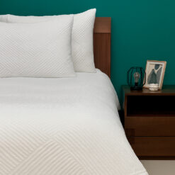 Juego de Duvet Jacquard Blanco Rayas