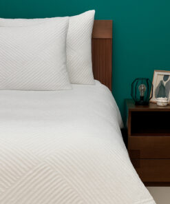 Juego de Duvet Jacquard Blanco Rayas