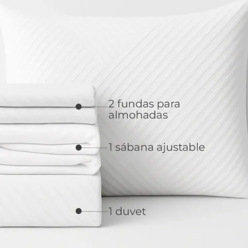 Juego de Duvet Jacquard Blanco Rayas Casa LiLe