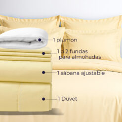 Alternative view of Combo Juego de Duvet en Algodón 400 Hilos Beige + Plumón