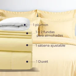 Combo Juego de Duvet en Algod n 400 Hilos Beige + Plum n Casa LiLe
