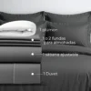 Combo Juego de Duvet en Algod n 400 Hilos Gris + Plum n Casa LiLe