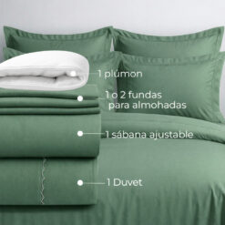 Alternative view of Combo: juego de Duvet Verde Oliva + plumón