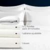 Combo Juego de Duvet 300 hilos Blanco + Plum n Casa LiLe