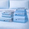 Combo Fresh Infantil Celeste/Gris Juego de S banas Azul Cielo Embosadas + Cubrelecho Infantil Celeste/Gris Casa LiLe