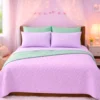 Combo Fresh Infantil Lila/Verde Menta Juego de S banas Lila Embosadas + Cubrelecho Infantil Lila/Verde Menta Casa LiLe