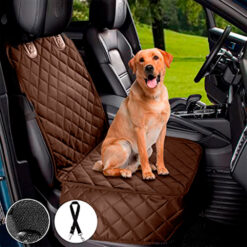 Protector de silla de carro delantero impermeable premium café
