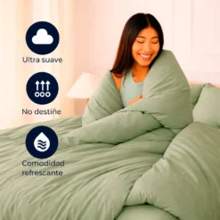 Juego de Duvet Verde Oliva de microfibra Casa LiLe