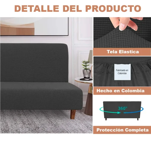 Protector para Sof Cama Gris Impermeable Casa LiLe