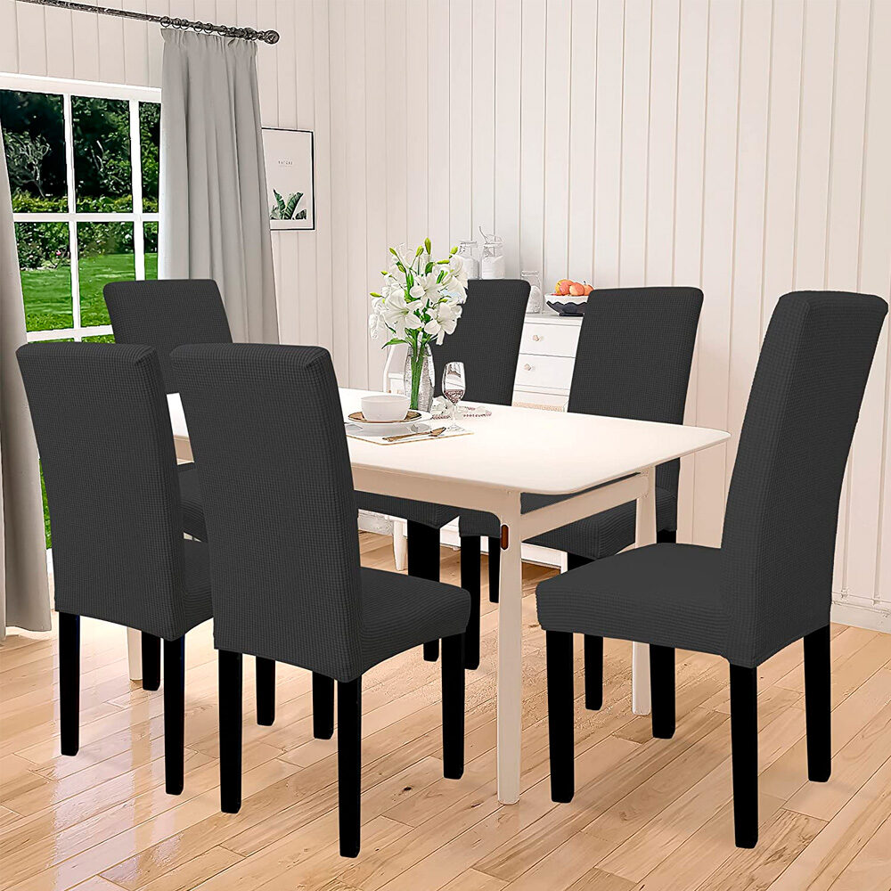 Alternative view of Protector para silla gris de comedor impermeable