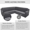 Funda ajustable para rinconera gris Casa LiLe