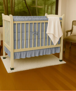 Bumper para cuna gris con boleros