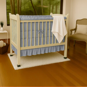 Bumper para cuna gris con boleros