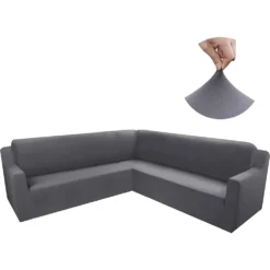 Funda ajustable para rinconera gris Casa LiLe