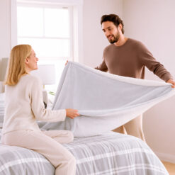 Alternative view of Cobija Ovejera Gris Perla