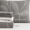 Juego de Duvet Jacquard Gris Hojas Casa LiLe