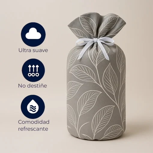 Juego de Duvet Jacquard Gris Hojas Casa LiLe